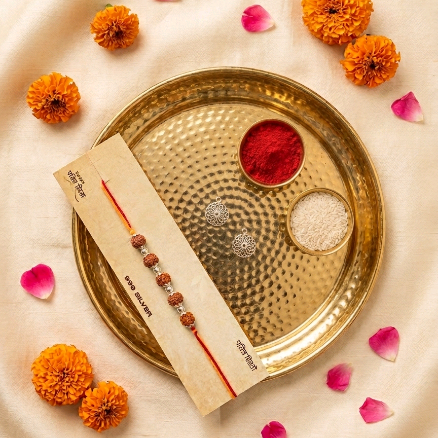 Silver Rudraksha Rakhi